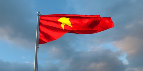 3d rendering of the national flag of the Vietnam