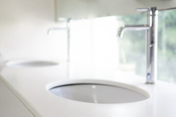 Blurred Sink for hand washing in bathroom