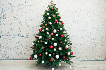 Christmas tree with gifts decor interior new year vacation