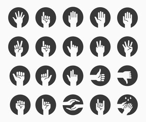 Hand gestures icon set. Finger, choose, pointer vector illustration.