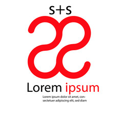 Fototapeta premium new creative s+s vector logo design .