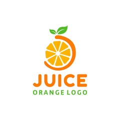Initial j Juice Orange Fruit  Slice of Lemon Lime Grapefruit Citrus  logo 