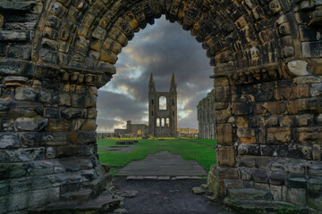Archway at St Andrews cathedral, Fife, Scotland.