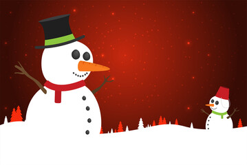 Christmas card with house in flat style