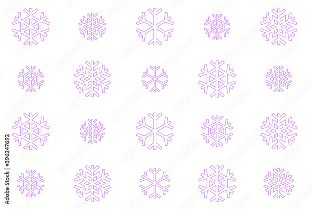 Poster snowflake or snow flake repeated background decoration backdrop line outline art pattern vector illu