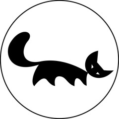 Funny Cartoon vector cat print eps10 icon