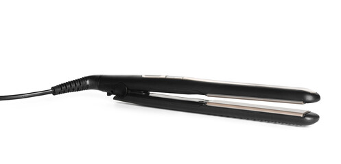 Straightening iron on white background