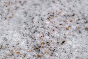 Snow covered decorative dtone aggregate chippings pebbles