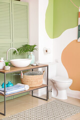 Stylish interior of modern restroom