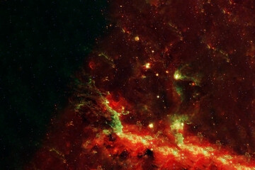Red galaxy in deep space. Elements of this image furnished by NASA