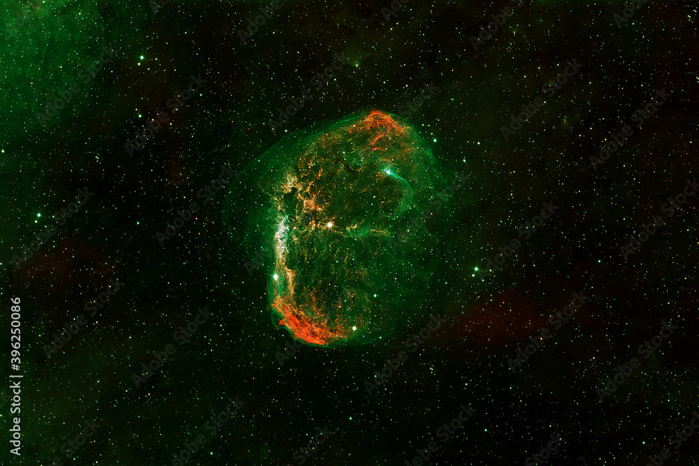 Wall mural green galaxy in deep space. elements of this image furnished by nasa
