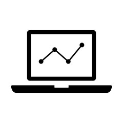 laptop with trading graph icon