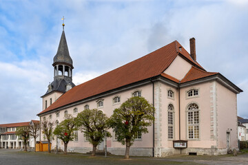 Fototapeta na wymiar Historical church in old town of Gifhorn, Germany.