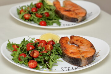 grilled salmon steak
