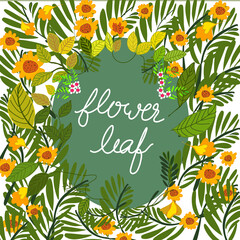 Fototapeta na wymiar botanic flowers and leaves frame with oval shape in the middle.card ,picture frame, print,picture book, organic prints. hand drawn vector.