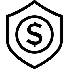 Obraz premium Banking Shield Flat Vector Icon 