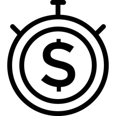 
Time is Money Flat Vector Icon 
