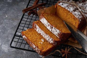 Homemade English sponge cake, tender carrot cake