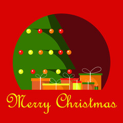 christmas tree with gift boxes