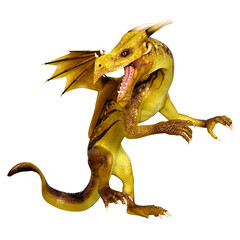 Fototapeta premium 3D Rendering Fairy Tale Dragon on White