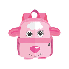 Pink cartoon sheep backpack