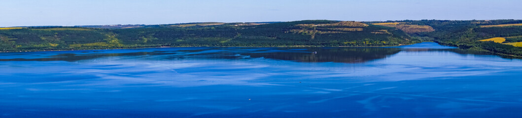 beautiful panorama landscape view of the mountains and the Dniester river Bakota