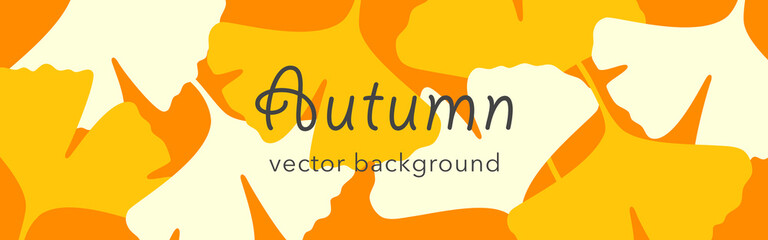 Autumn vector background with ginkgo leaves for social media posts, banners, card design, etc.