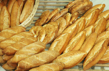 Fresh breads baked in the oven