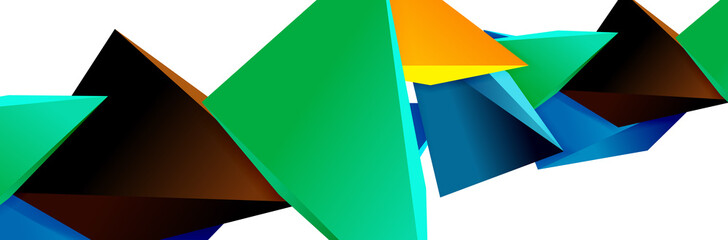 Triangle mosaic abstract background, 3d triangular low poly shapes. Geometric vector illustration for covers, banners, flyers and posters and other