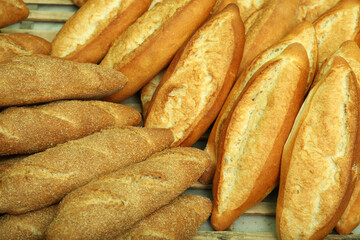 Fresh breads baked in the oven