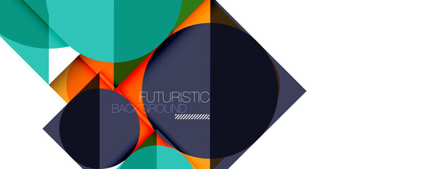 Clean minimal geometric abstract background with triangles and circles. Vector illustration for covers, banners, flyers and posters and other designs