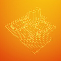 Circuit board. Electronic computer components motherboard.