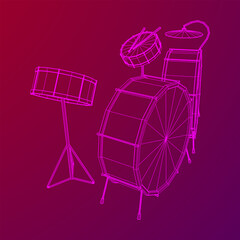 Musical instruments set. Rock band drum kit. Percussion musical instrument