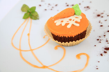 carrot muffin with decoration