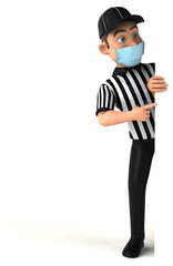 Fun 3D Illustration of an american Referee with a mask