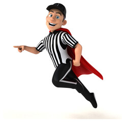 Fun 3D Illustration of an american Referee