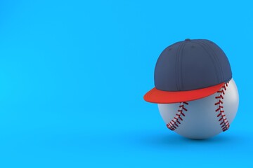 Baseball ball with baseball cap