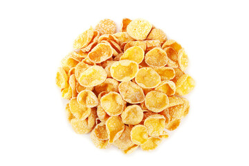 Yellow cornflakes closeup