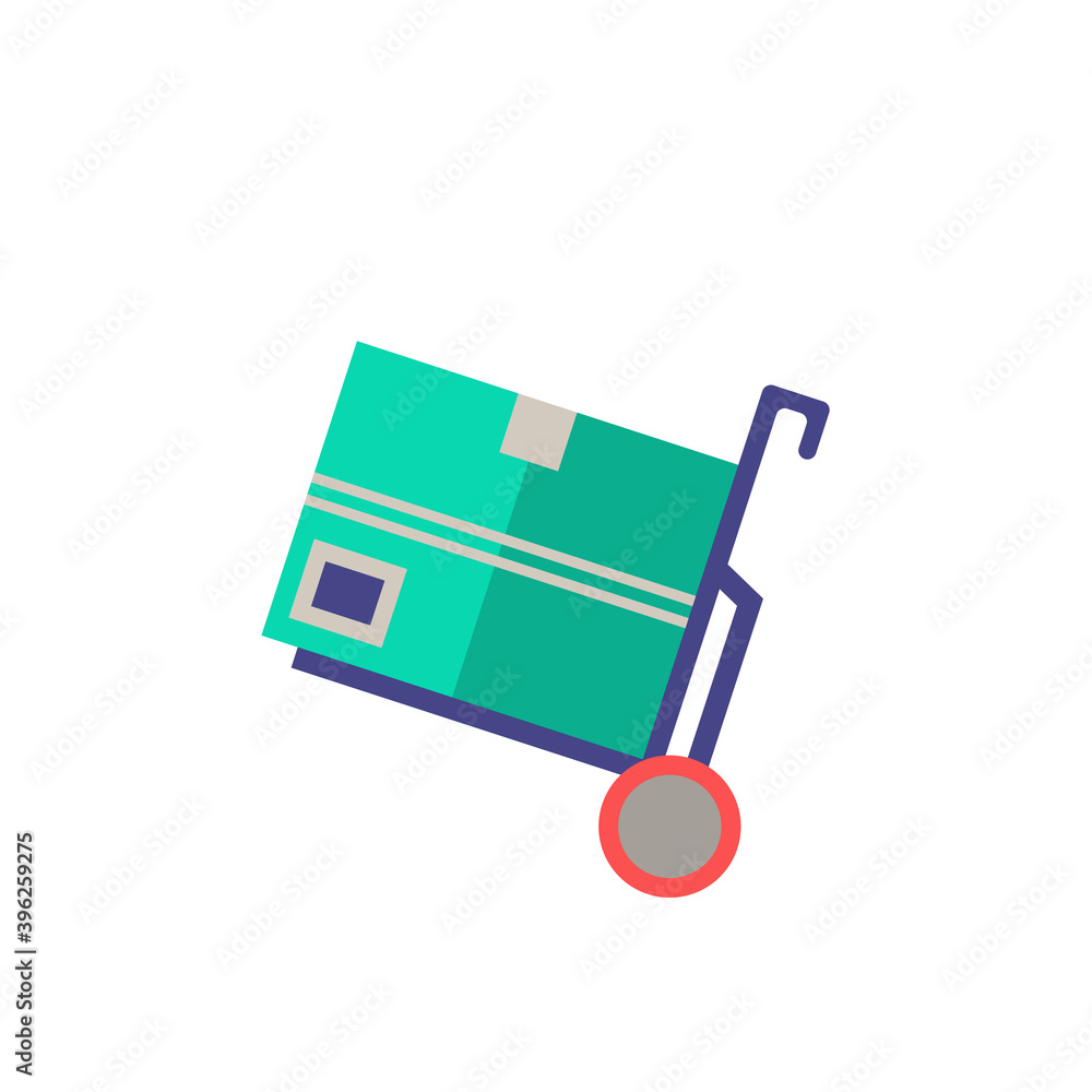 Poster load trolley icon. simple element from port collection. creative load trolley icon for web design, t