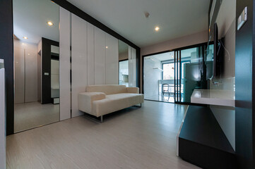 Interior, beautiful apartment, luxurious living room