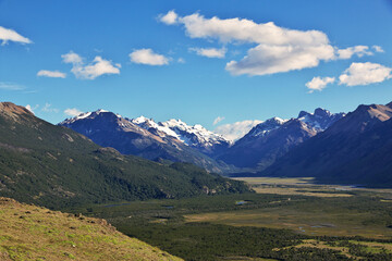 Fototapeta premium The panorama view close Fitz Roy, El Chalten, Patagonia, Argentina
