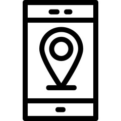 
Mobile Maps Vector Icon 
