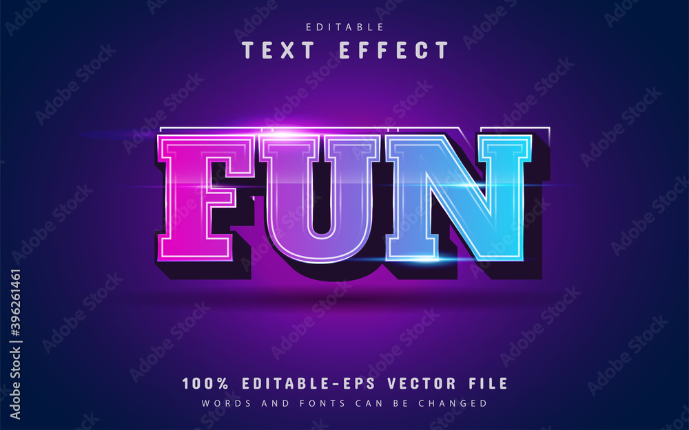 Poster fun 3d text effect with gradient