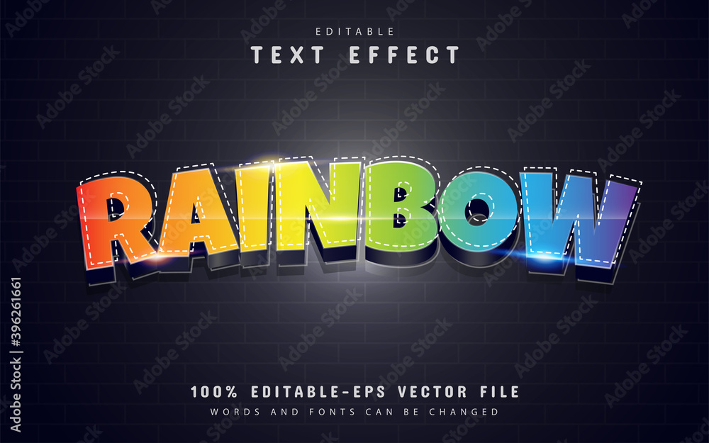 Poster rainbow text effect with a colorful gradient