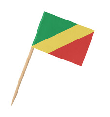 Small paper flag of Congo on wooden stick