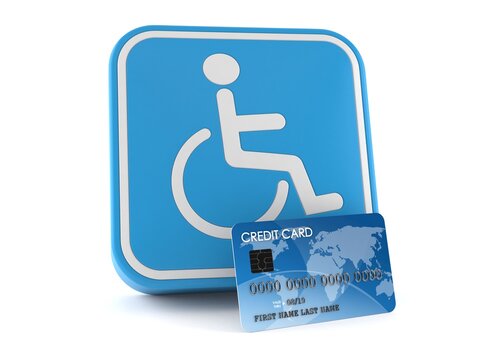 Handicap symbol with credit card