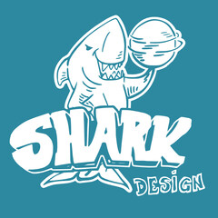 Cool shark design - shark spinning a bal on its fin. 