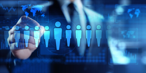 Human Resources HR management Employment Headhunting Recruitment Business Concept.