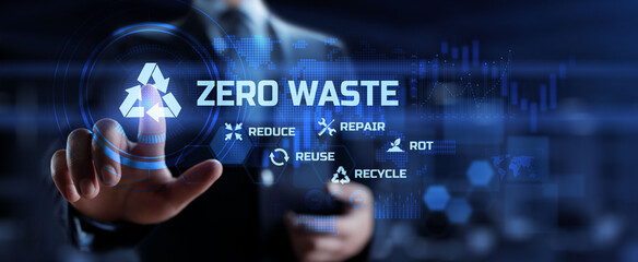 Zero waste. 5R. Nature, Ecology concept on virtual screen.