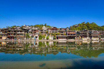 Fototapeta na wymiar Beautiful landscape of Hunan Xiangxi Fenghuang Ancient City
